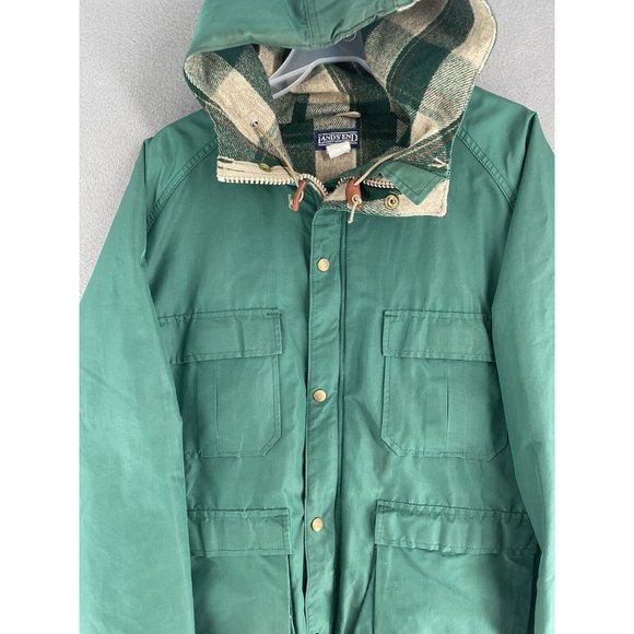Vintage Lands End Jacket Mens Large Weatherproof Flannel Lined Winter Long Coat - Picture 4 of 12